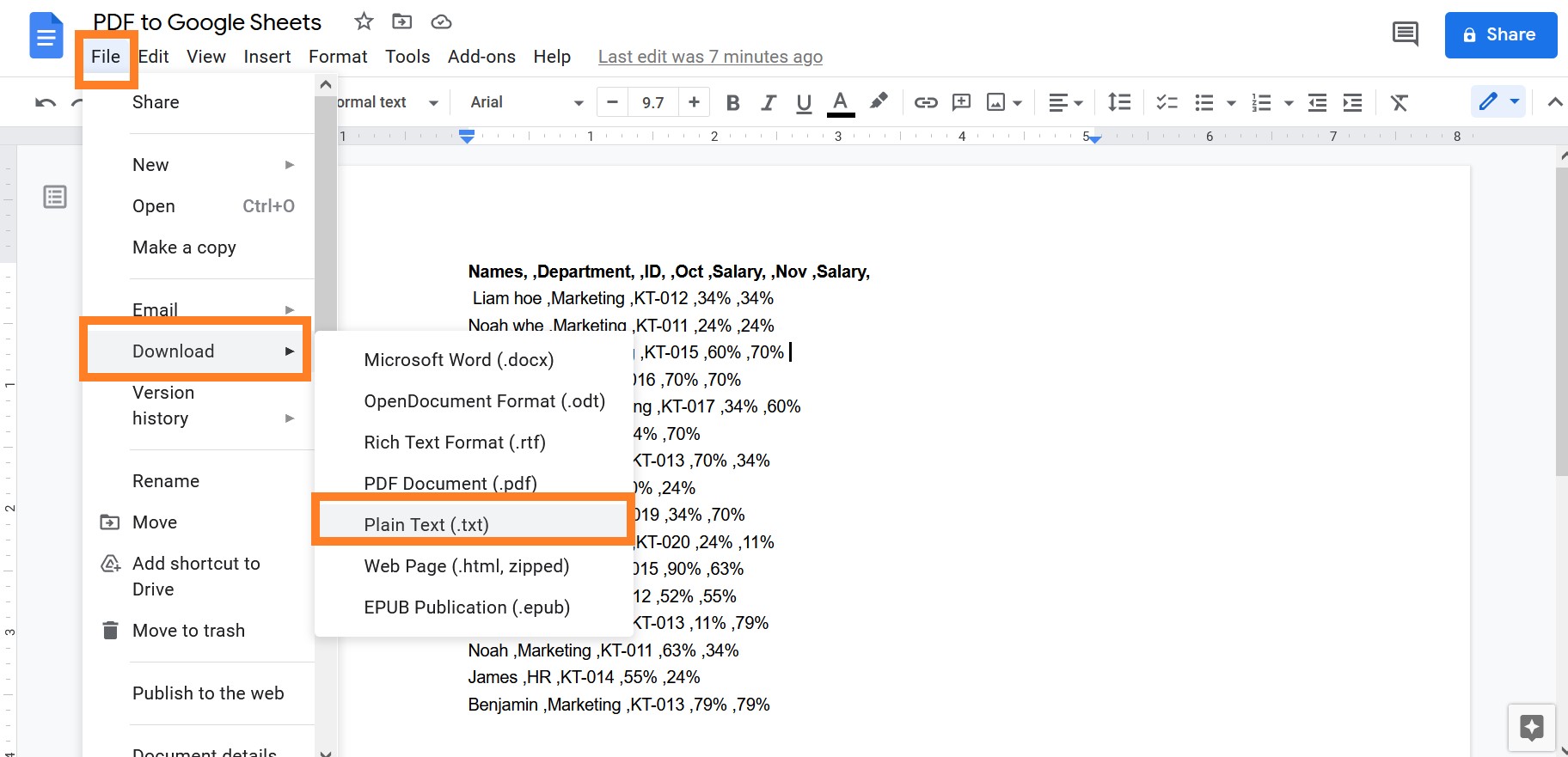 How to Convert PDF to Google Sheets