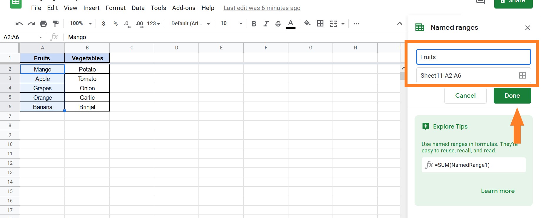 How to Create a Dependent Drop Down List in Google Sheets
