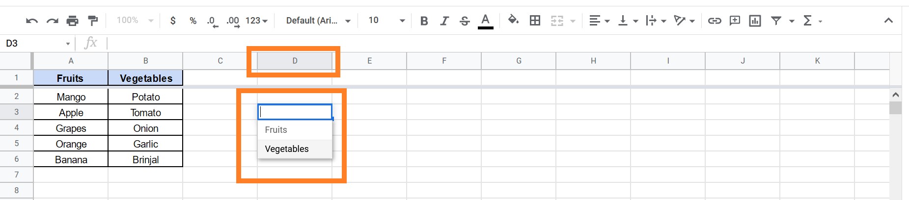How to Create a Dependent Drop Down List in Google Sheets