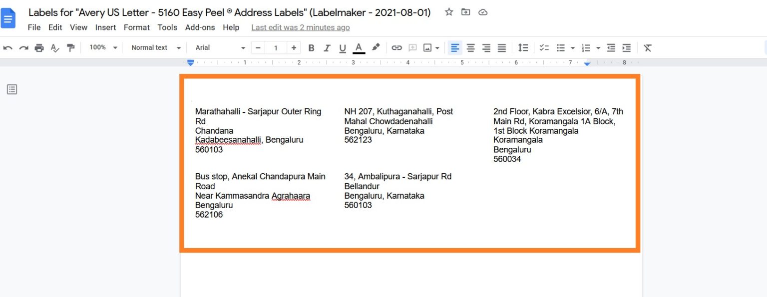print mailing labels from google sheets