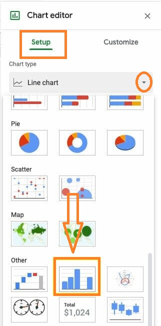 histogram chart in google sheets3