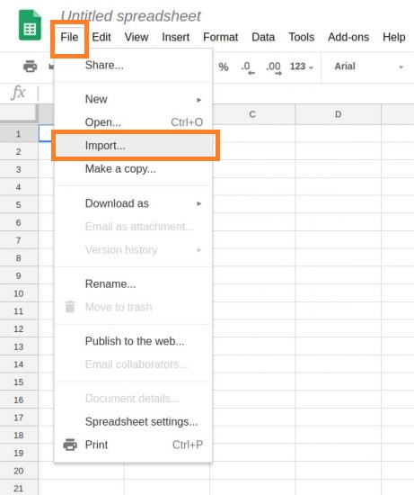 open csv file in google sheets4