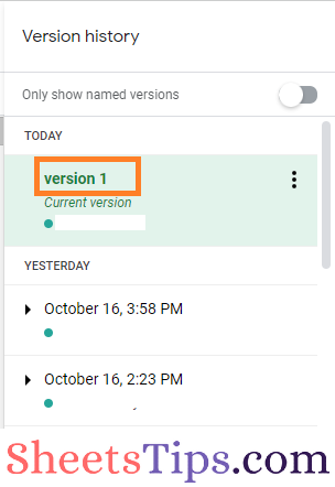 how to see version history in google sheets