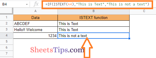 istext function google sheets
