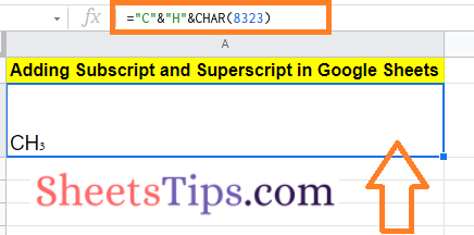 Adding Subscript and Superscript in Google Sheets