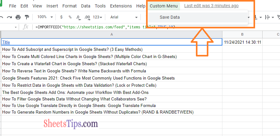 how to save data in google sheets