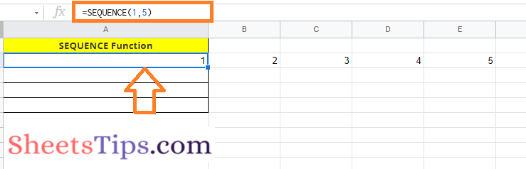 sequence function in google sheets