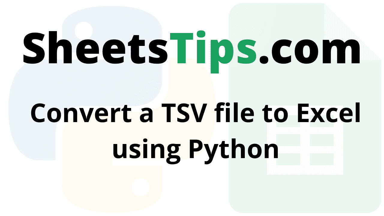 Convert a TSV file to Excel using Python