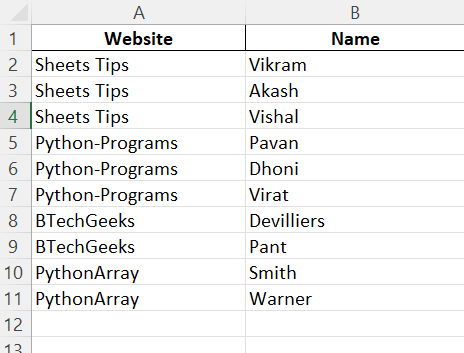 Split given List and Insert in Excel File Output Without Index