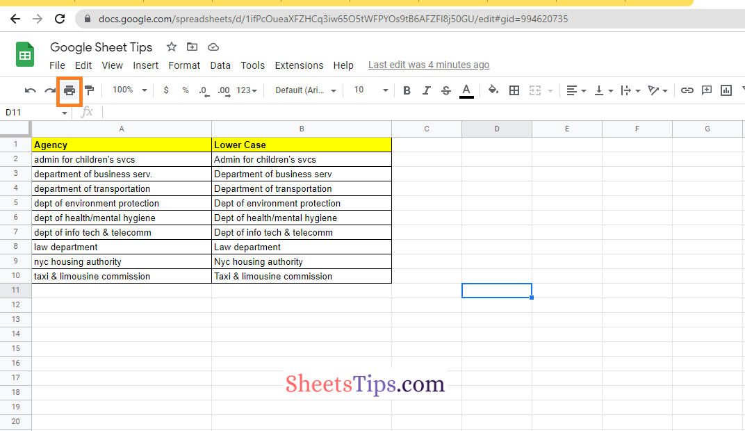 convert sheets to PDF