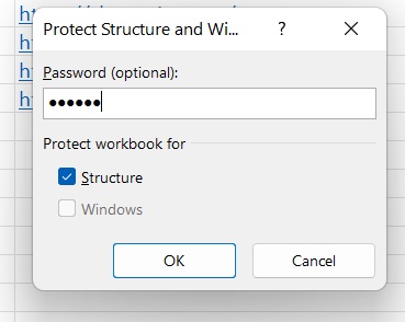 protecting workbook structure password
