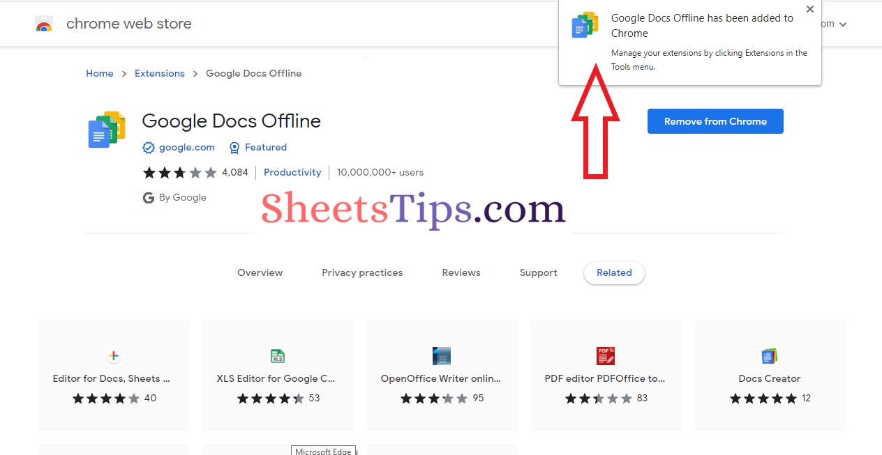 work-offline in google sheets