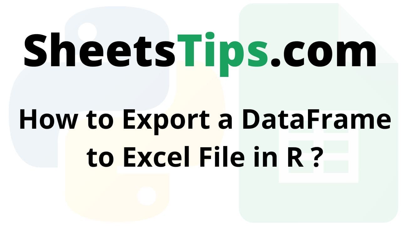How to Export a DataFrame to Excel File in R