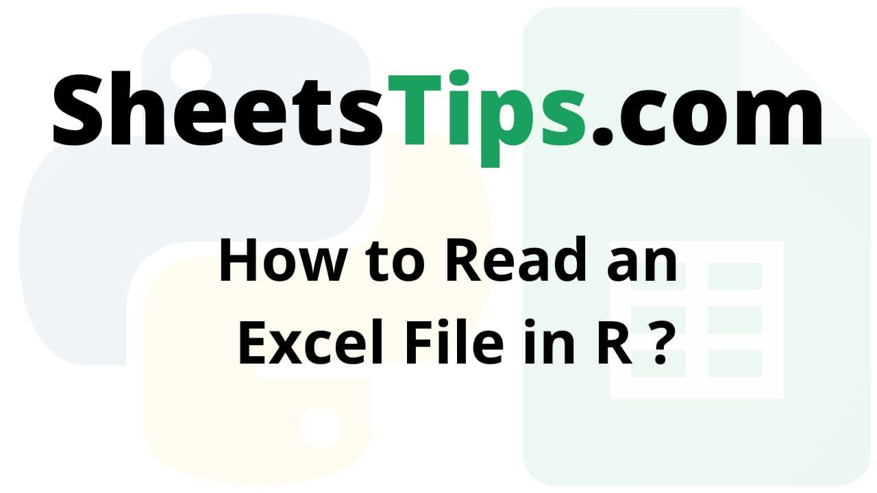 How to Read an Excel File in R