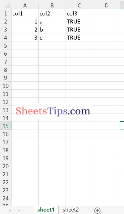 output excel file sheet1 from r