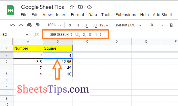 square numbers google sheets4