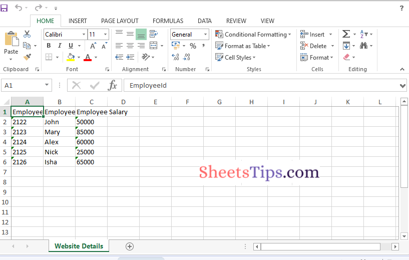 Writing Data Into Excel