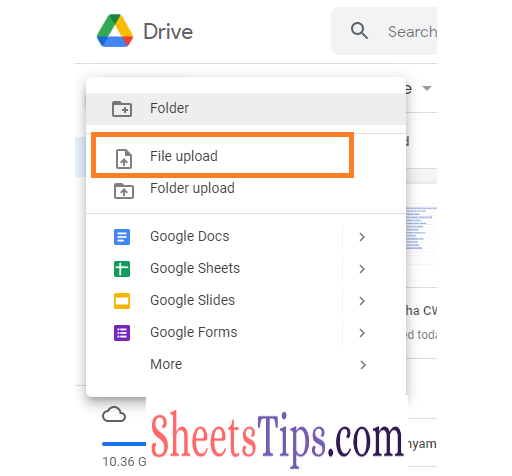 how to upload audio file in google drive