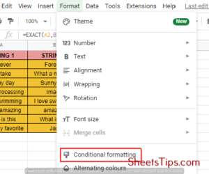 conditional formating step 1