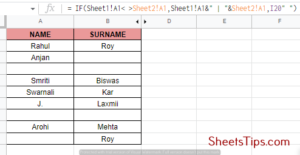 difference between two sheets