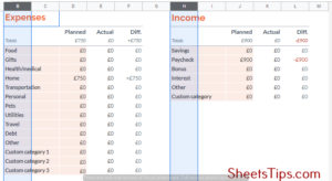 Google sheets monthly template step 5