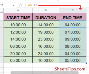 time tracker google sheets step 2