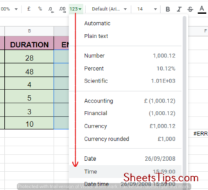 time tracker google sheets step 1